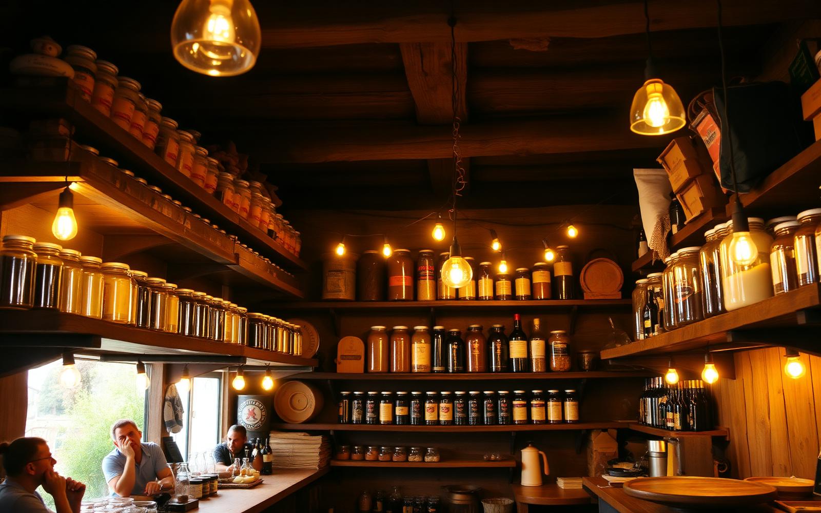 Interior aconchegante da Luiz Mercearia